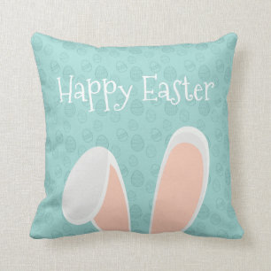 Cute Happy Easter Bunny Ears   Throw Pillow