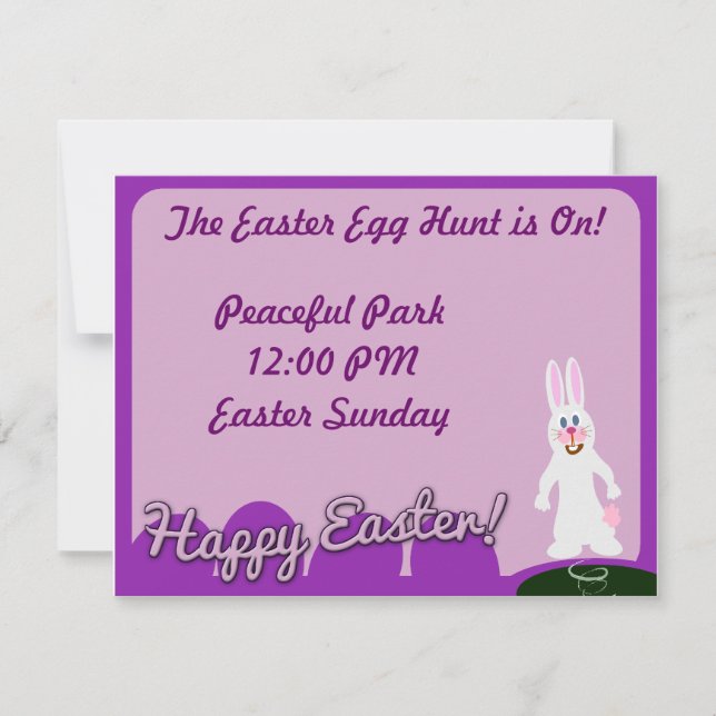 Cute Happy Easter Bunny Holiday Card (Front)