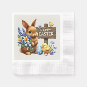 Cute Happy Easter bunny Napkin
