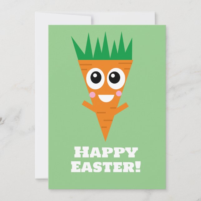 Cute Happy Easter Carrot Card (Front)