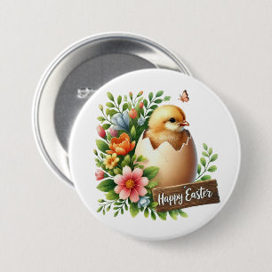 Cute Happy Easter chick 7.5 Cm Round Badge