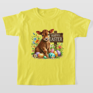 Cute Happy Easter cow  T-Shirt