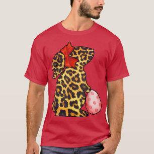 Cute Happy Easter Day Bunny Leopard Kids Women T-Shirt