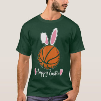 Cute Happy Easter design funny basketball  T-Shirt