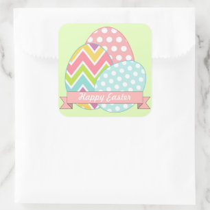 Cute Happy Easter Eggs Holiday Stickers