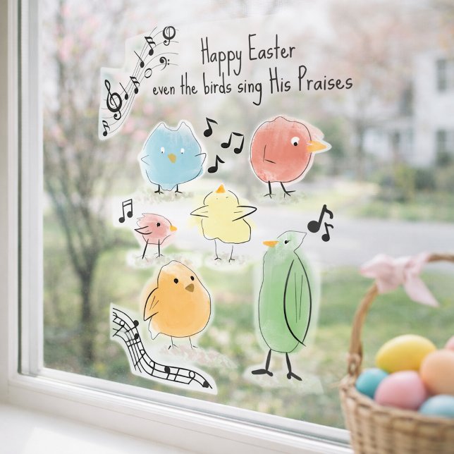 Cute Happy Easter Even the Birds Sing Easter Decor (Creator Uploaded)