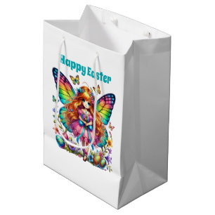 Cute Happy Easter fairy Medium Gift Bag