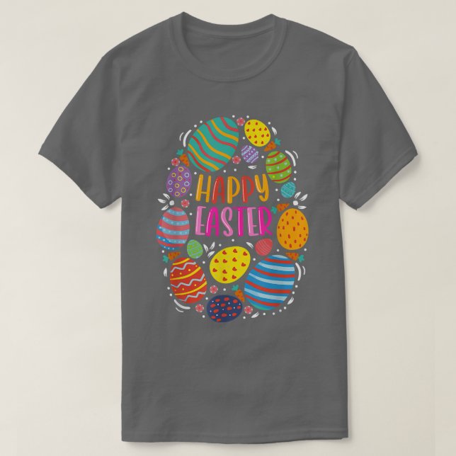 Cute Happy Easter For Teen Girls Boys Easter Colou T-Shirt (Design Front)
