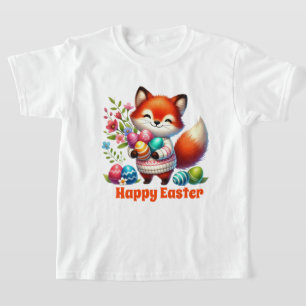 Cute Happy Easter fox  T-Shirt