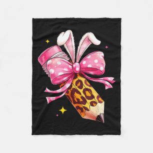 Cute Happy Easter Hoppy Teacher Kids Girl Kinderga Fleece Blanket