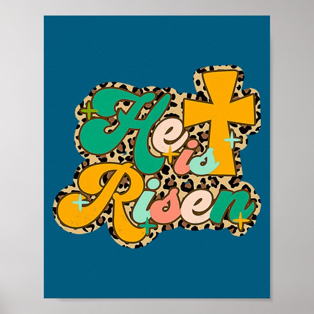 Cute Happy Easter Leopard He Risen Poster (Front)