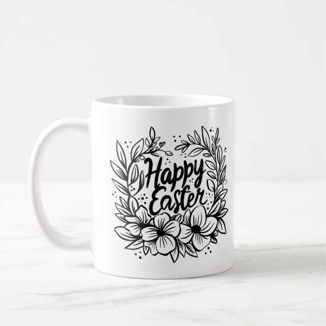 Cute 'Happy Easter Mug: Perfect for Easter Morning Coffee Mug (Left)