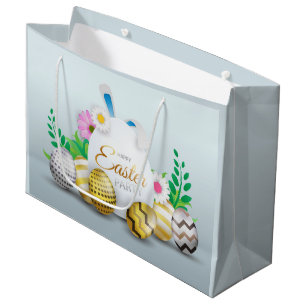 cute Happy Easter party Large Gift Bag