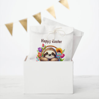 Cute Happy Easter sloth  Favour Bags