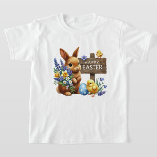 Cute Happy Easter unisex kids bunny T-Shirt