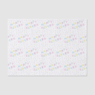 Cute Happy Easter Word Confetti Pattern Tissue Paper