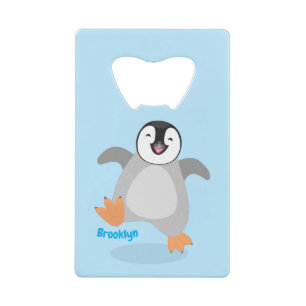 Cute happy emperor penguin chick cartoon