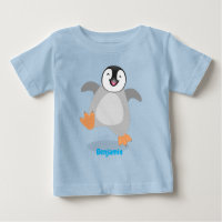 Cute happy emperor penguin chick cartoon