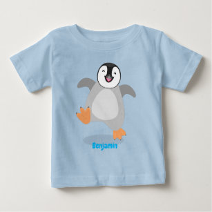 Cute happy emperor penguin chick cartoon baby T-Shirt