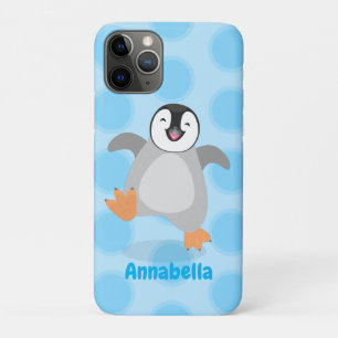 Cute happy emperor penguin chick cartoon Case-Mate iPhone case