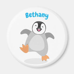 Cute happy emperor penguin chick cartoon magnet