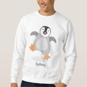 Cute happy emperor penguin chick cartoon sweatshirt