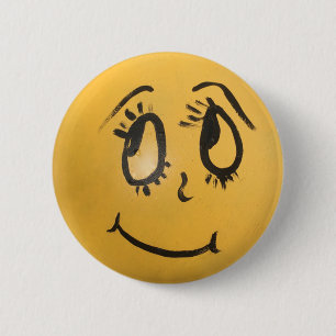 Cute Happy Face 6 Cm Round Badge
