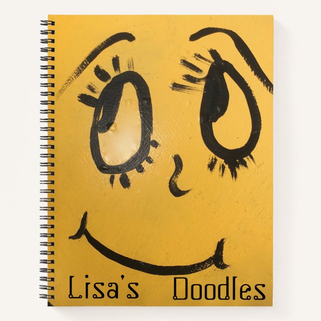 Cute Happy Face Doodle Notebook (Front)