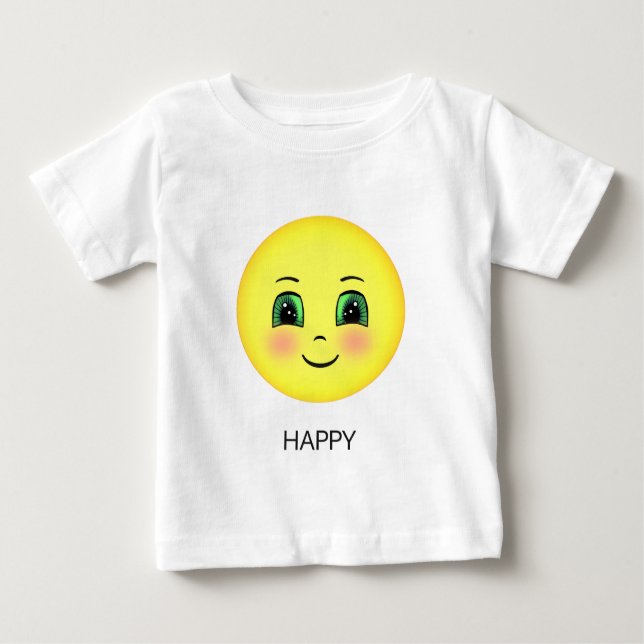 Cute happy face emoji baby T-Shirt (Front)
