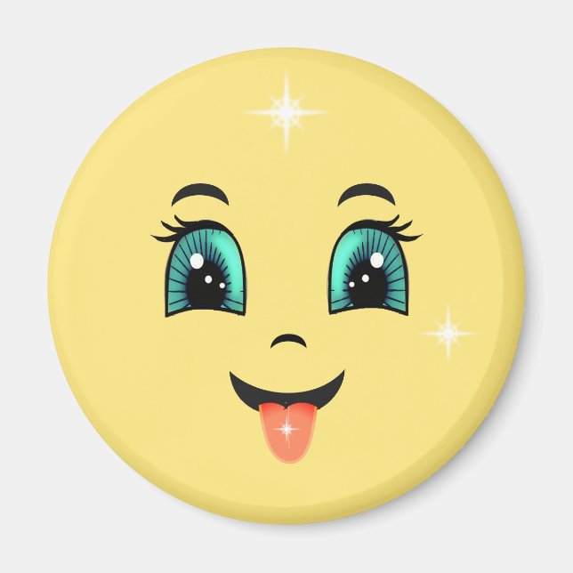 Cute Happy Face Emoji Magnet (Front)