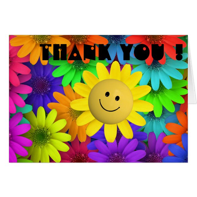 Cute Happy Face Flowers (Front Horizontal)