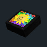 Cute Happy Face Flowers Gift Box<br><div class="desc">Adorable and cute yellow happy face flower resting on a bed of bright neon coloured flowers. Colourful and cheery.</div>