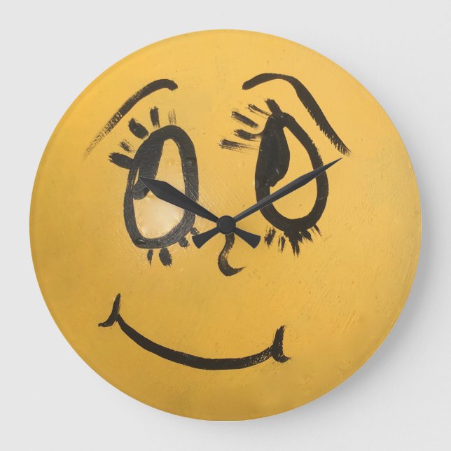 Cute Happy Face Large Clock (Front)