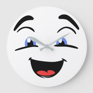 Cute Happy Face Large Clock