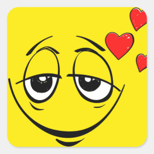 Cute Happy Face Love Emoji Square Sticker