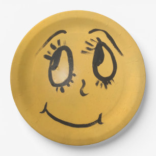 Cute Happy Face Paper Plate