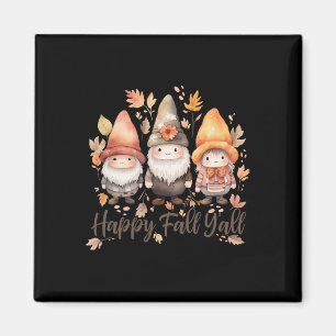 Cute Happy Fall Y'all Gnomes Women's Halloween Cot Magnet