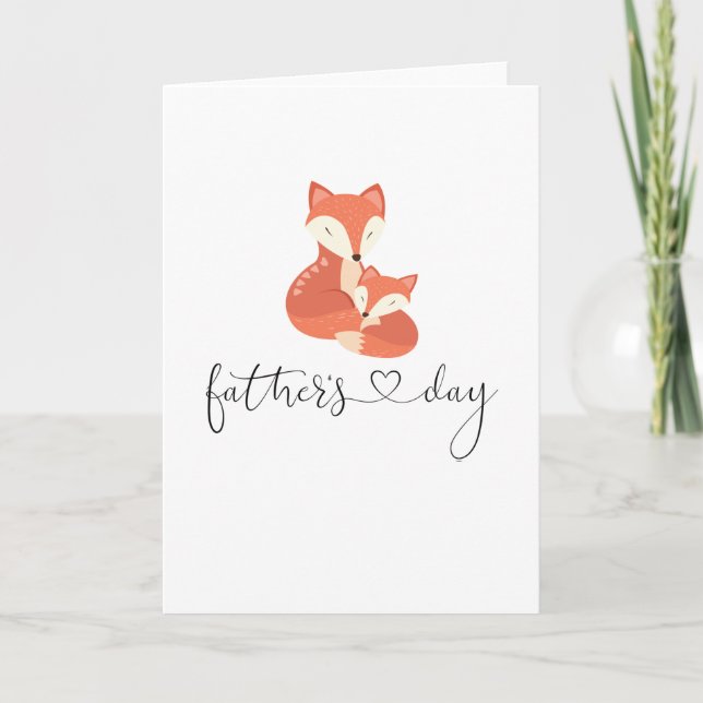 Cute Happy Fathers Day Fox Card (Front)
