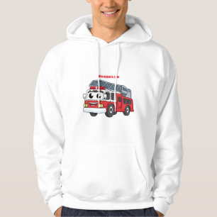 Cute happy fire engine cartoon hoodie