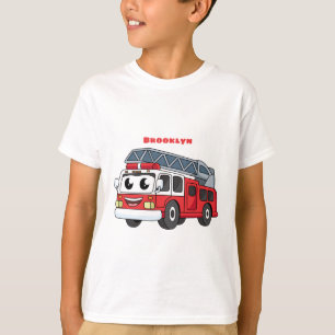 Cute happy fire engine cartoon T-Shirt