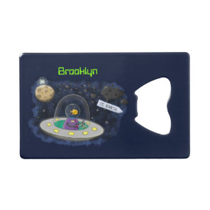 Cute happy fish ufo space cartoon illustration