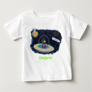 Cute happy fish ufo space cartoon illustration baby T-Shirt