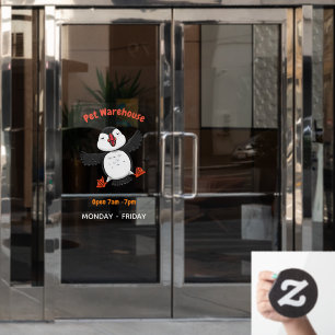 Cute happy flying puffin blue cartoon illustration