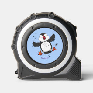 Cute happy flying puffin blue cartoon illustration 1