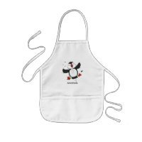 Cute happy flying puffin blue cartoon illustration