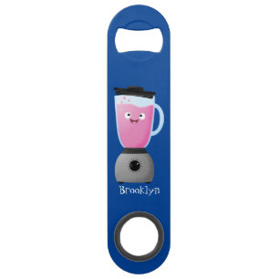 Cute happy food blender kitchen appliance cartoon