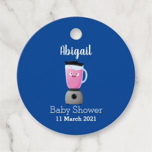 Cute happy food blender kitchen appliance cartoon favour tags