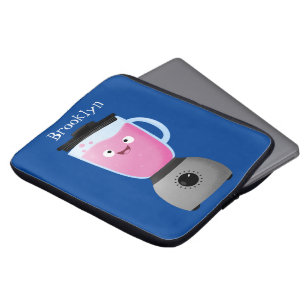 Cute happy food blender kitchen appliance cartoon laptop sleeve