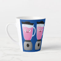 Cute happy food blender kitchen appliance cartoon