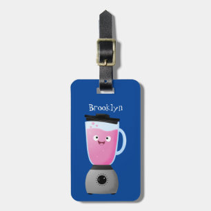 Cute happy food blender kitchen appliance cartoon luggage tag